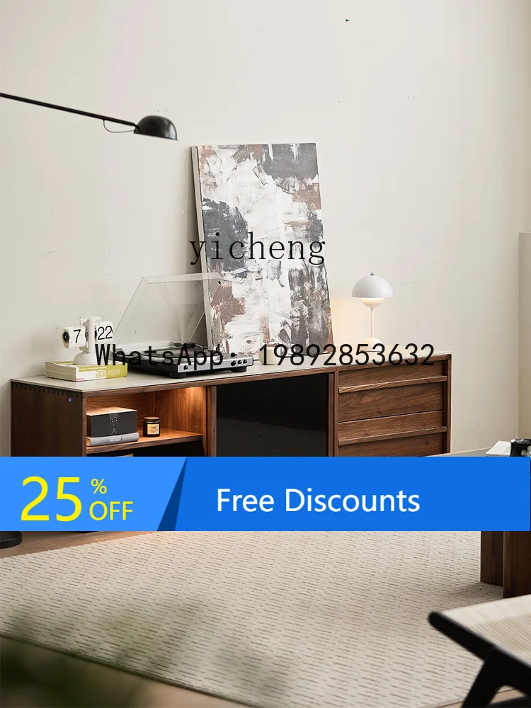 

A1 locker furniture solid wood TV cabinet living room simple small apartment rock slab floor cabinet