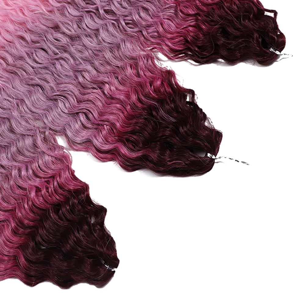 الحرية ارييل الضفيرة الاصطناعية تويست الكروشيه الشعر 22 بوصة موجة المياه تجديل وصلات شعر أومبير شقراء قوس قزح الشعر الملون #5