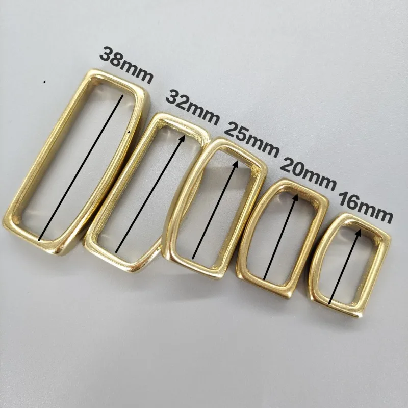 2 Pcs Solid Brass Belt Keeper D Shape Belt Strap Loop Ring Buckle for Leather Craft Bag Strap Belt 16mm 20mm 25mm 32mm 40mm