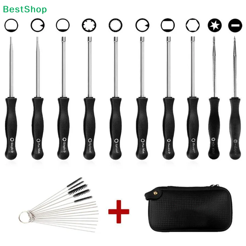 ★10PCS/Set Carburetor Screwdrivers Adjustment Multi-head Tune-up Bolt Key Car Repair Maintenance Tool Set with Brush