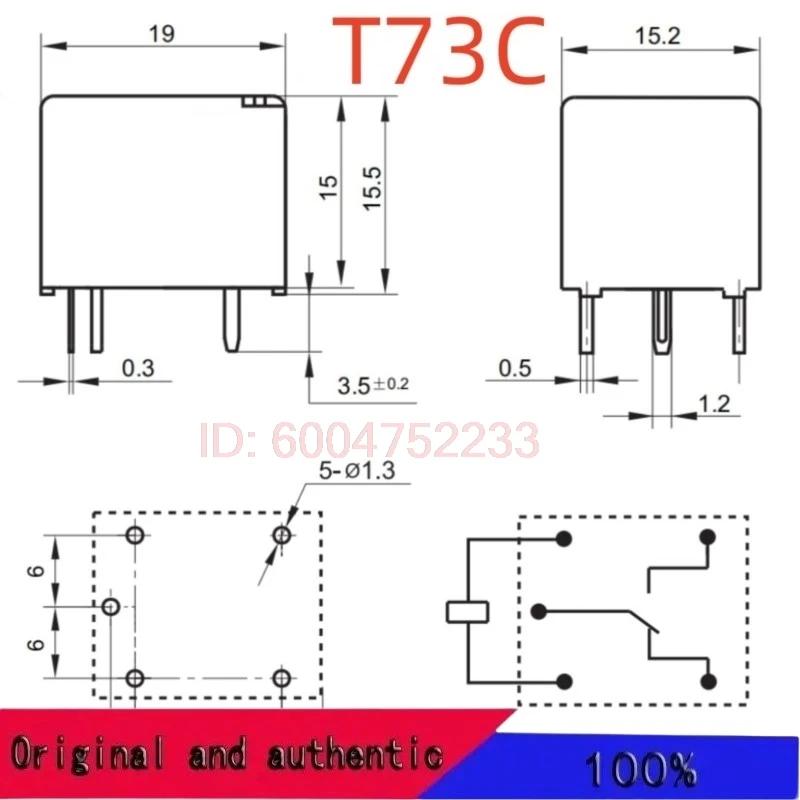 10PCS New 973-12VDC-SL-C;973-24VDC SL-C;(T73C-10A/12A) Relay 5pins