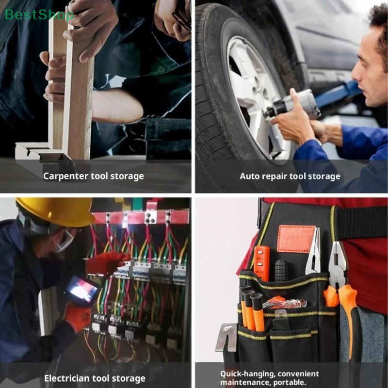 ชุดเครื่องมือช่างไฟฟ้าแบบหลายชั้นใหม่ กระเป๋าคาดเอวใส่เครื่องมือแบบปรับได้ หนาขึ้น ทนทานต่อการสึกหรอ กระเป๋าใส่เครื่องมือช่าง