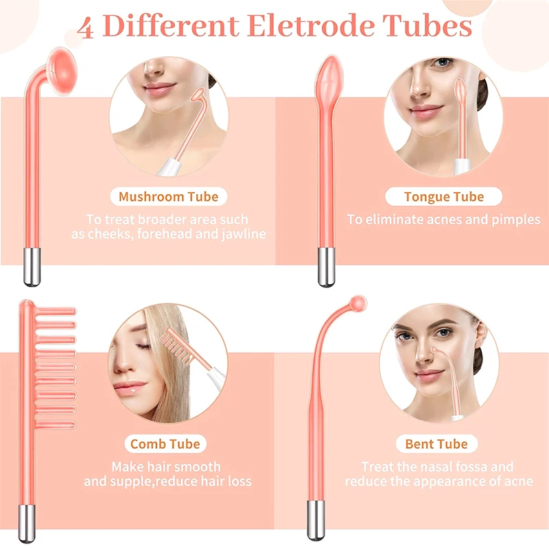 4 في 1 آلة الوجه عالية التردد العلاج الكهربائي عصا مزيل البقع المضادة للتجاعيد وتجديد شباب الجلد الجمال العناية بالبشرة عصا سبا