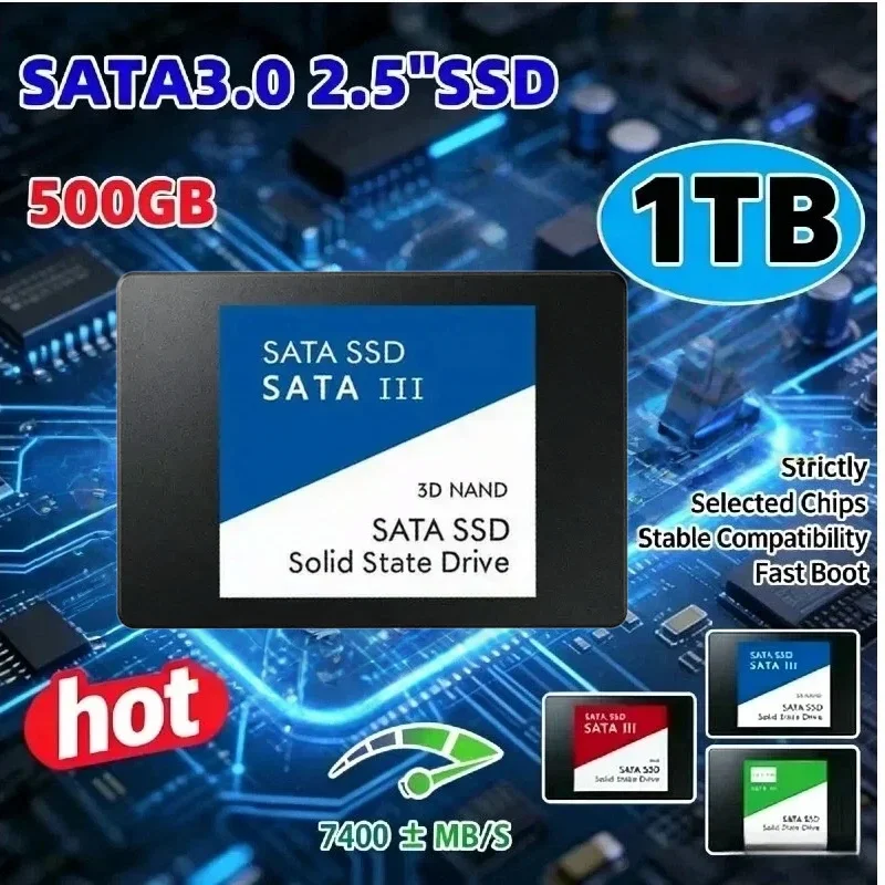 500GB 1TB SSD Solid State Drive SATA III 2.5 Inch Internal Hard Disk High Speed Internal SSD Hard Drive for Laptop Desktop PC