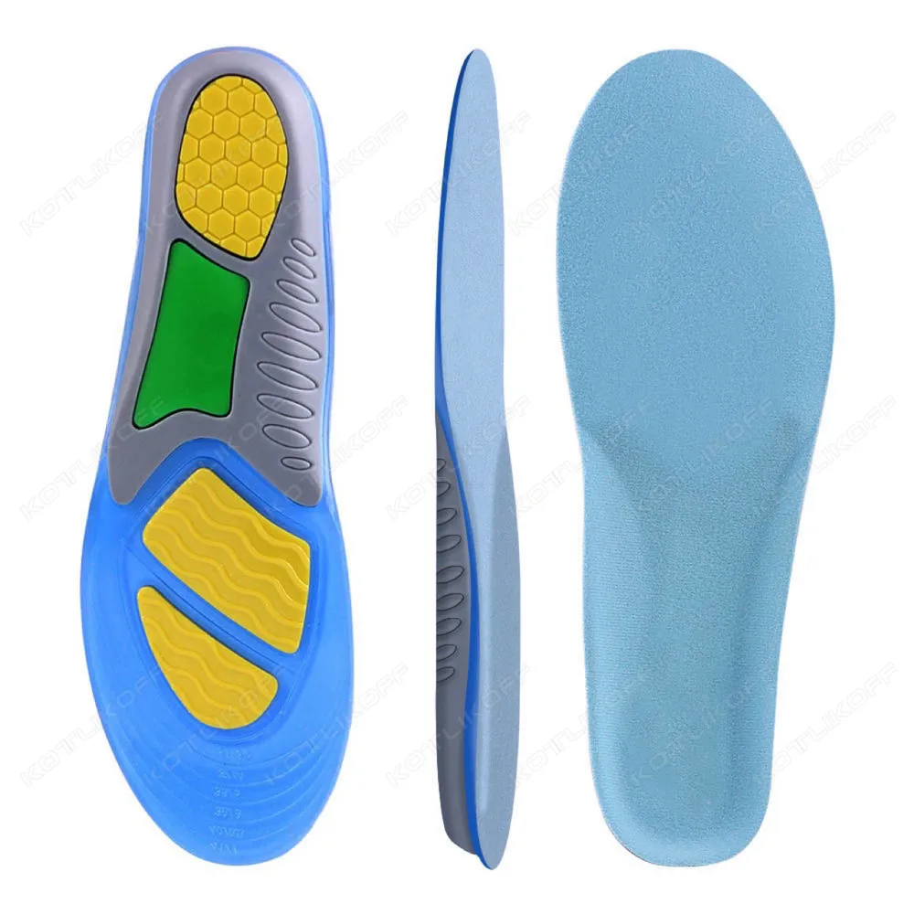 

Silicone Sport Orthotic Insoles Soft Gel Sole Arch Support Shock Absorption Running Cushion Women Men Sneakers Sole Full Pad