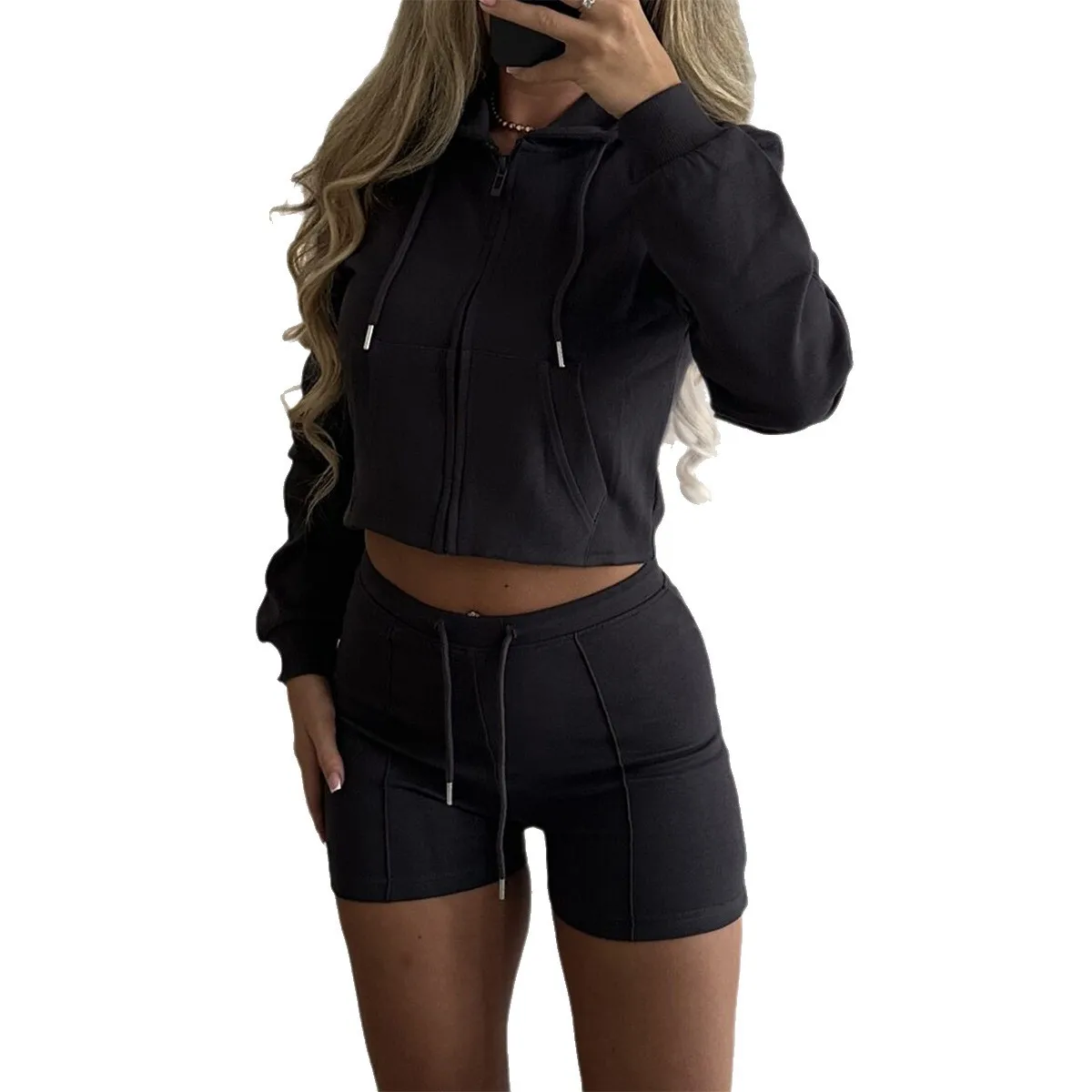 2025 قطعتين مجموعة الخريف الشتاء ملابس رياضية طويلة الأكمام البلوز والسراويل الملابس النسائية مطابقة مجموعات #6