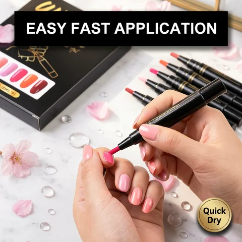 Stylos pour nail art DIY 6 couleurs, haute pigmentation, teintes vibrantes, faciles à utiliser pour la décoration des ongles, kit de stylos à vernis à ongles imperméables et sûrs.