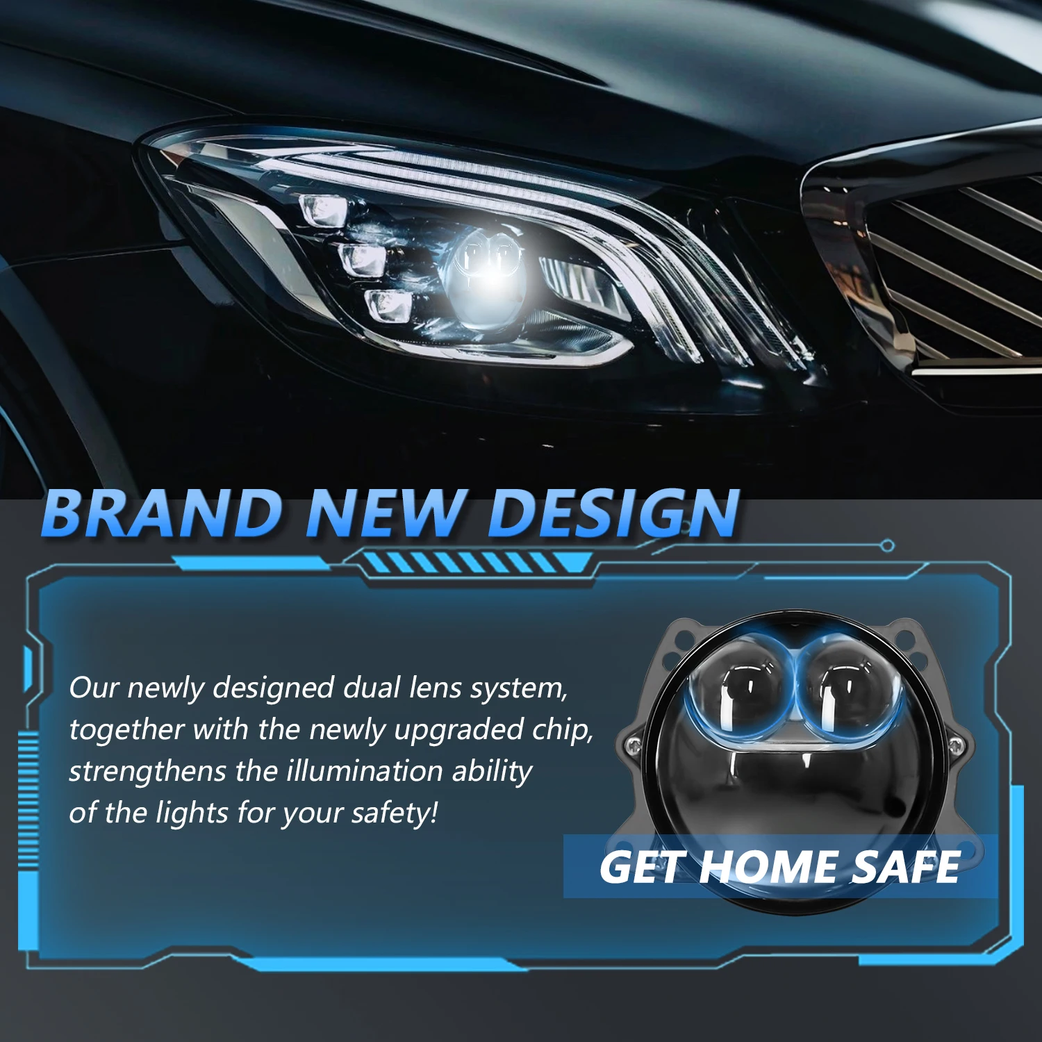 EAGLEVISION Car Headlight High Low Beam 3.0 Inch HID Bi Projector Lenses for Hella LED Lights H4 H7 9005 9006 Car Accessories