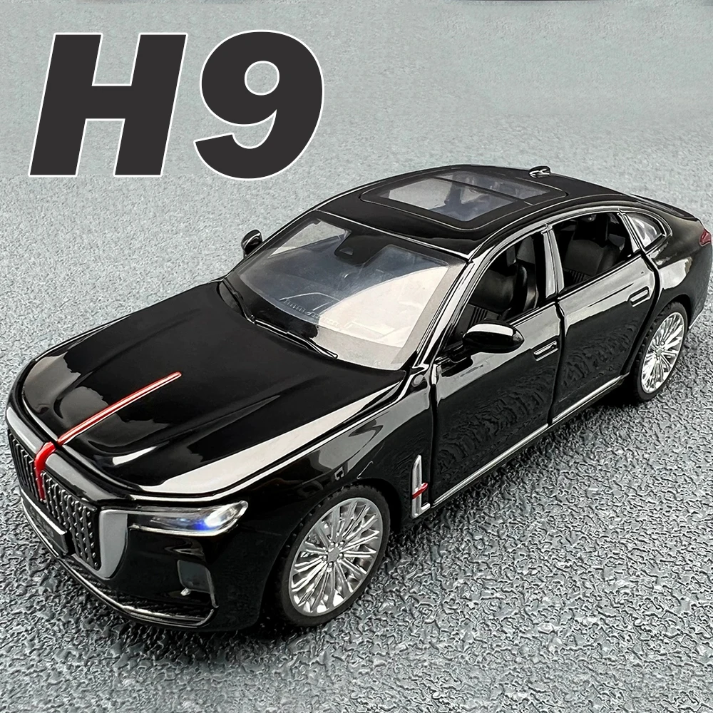 1:32 Hongqi H9 NIO ES8 Miniatur-Auto-Legierungsdruckguss-Spielzeugmodell mit Sound-Licht, zurückziehbare Türen, geöffnete Fahrzeuge, beliebte Heimdekoration