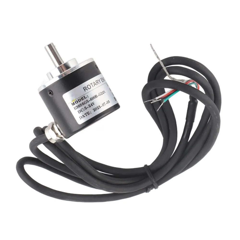 Codificador rotatorio Incremental 600P/R AB 2 fases DC 5-24V codificador rotatorio Quadratura 6mm eje transductor rotativo óptico