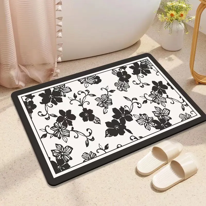 سجادة أرضية ماصة للحمام، طين المشطورة، المرحاض المنزلي، سجادة أرضية باب المرحاض، سجادة سريعة الجفاف غير قابلة للانزلاق