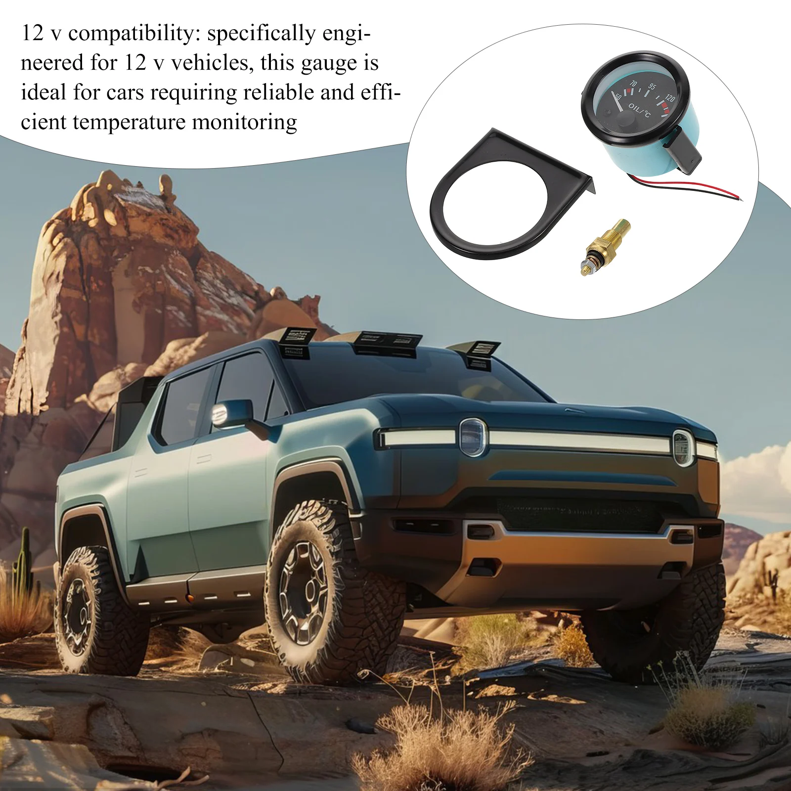 

Universal 12V Black Analog Meter 50-150°C High Precision Engine Monitoring Tool For Vehicles Automotive Replacement Set Oil