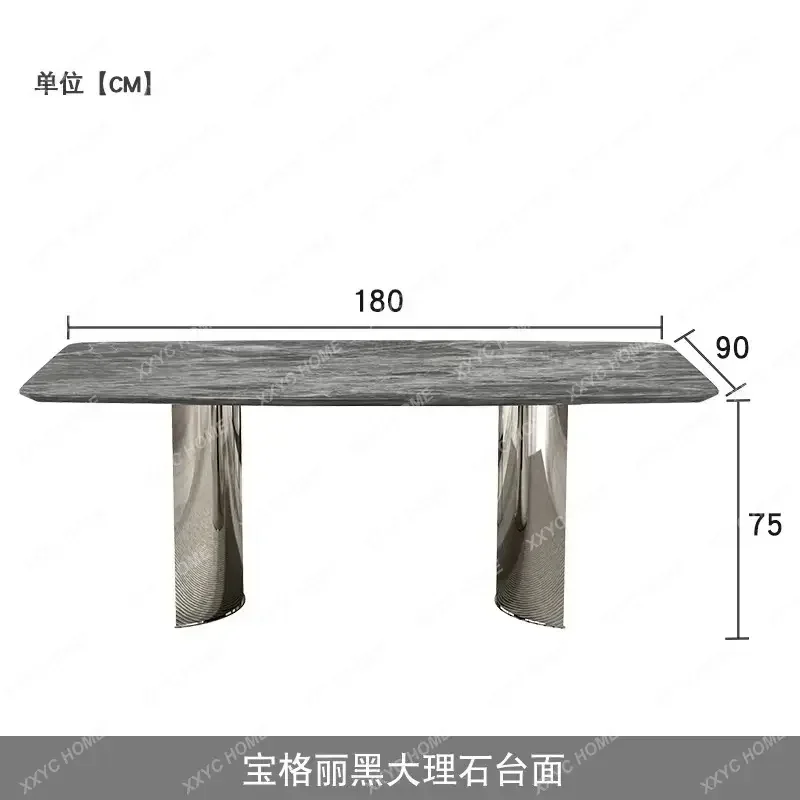 A Light luxury marble dining table Household luxury dining table and chairs Large flat high-end dining table can be customized
