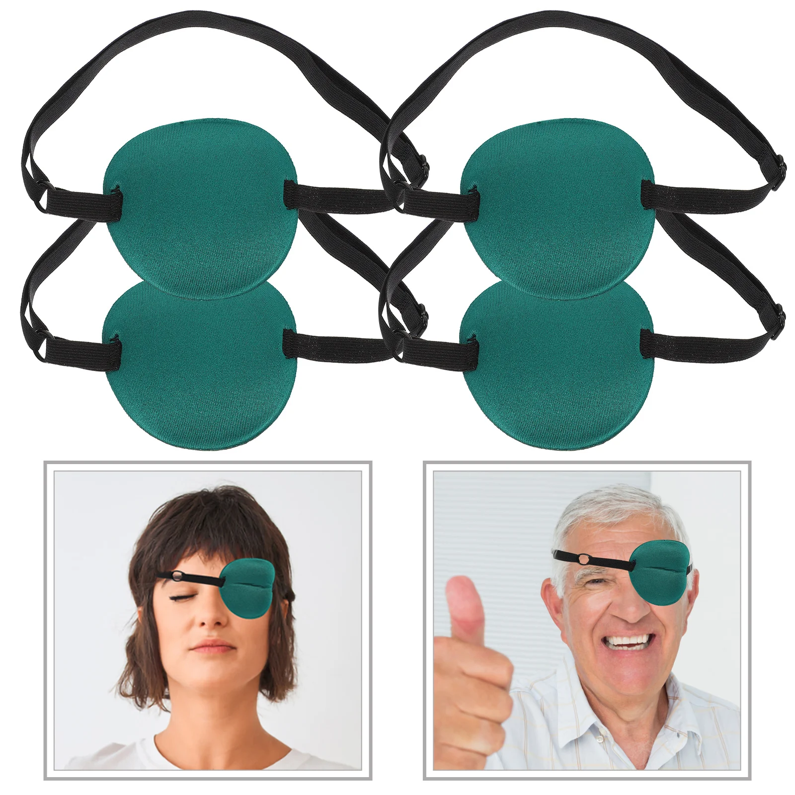 

4pcs Kids Patch Single Eye Cover For Strabismus Amblyopia Correction Adjustable Reusable Washable Polyester Light Blocking