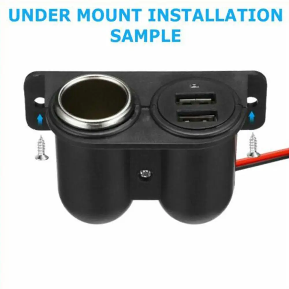 USB Ports Socket DC 5V 3.1A Dual USB Built-In Car Camper Adapter Cigarette Lighter Multi Plug Charger Port Socket Car Accessory