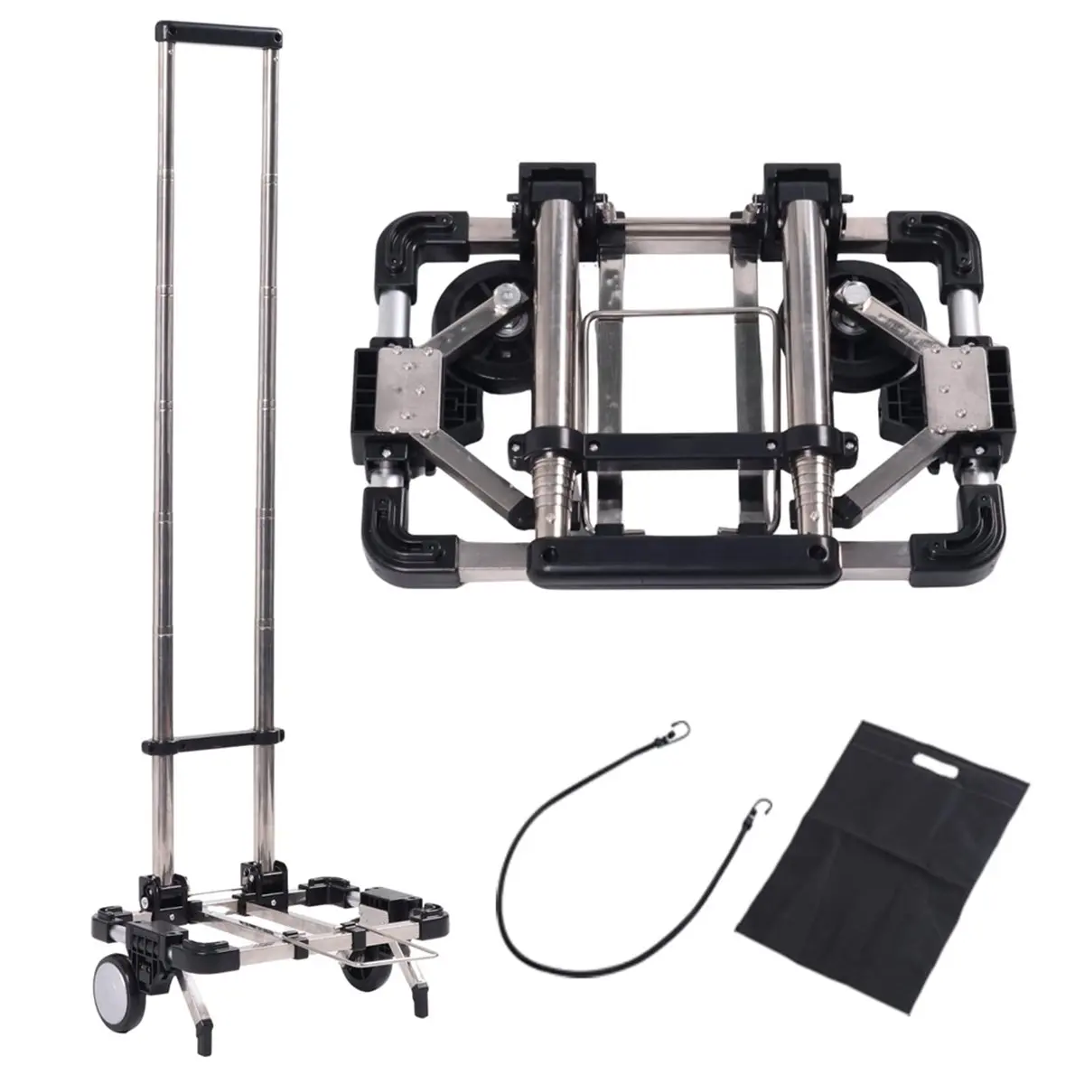 Compact Folding Trolley - Ideal for Home Shopping, Travel & Luggage Handling