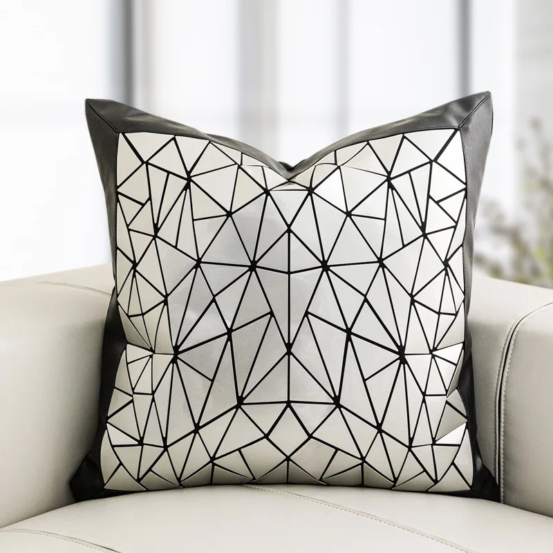 Light Luxury Cushion Cover Mirror Silver Geometric Random Pattern Square Pillow Case 50x50cm For Home Hotel Bed Living Room Sofa