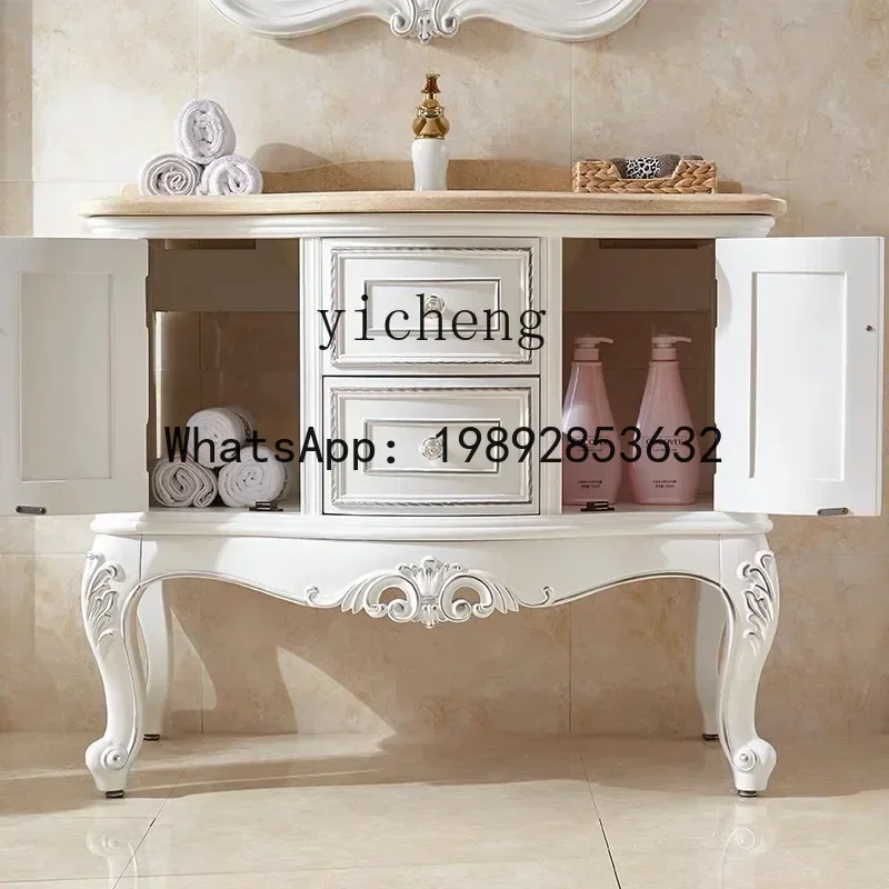 Y1 1  bathroom cabinet oak bathroom wash basin cabinet combination washbasin cabinet solid wood floor