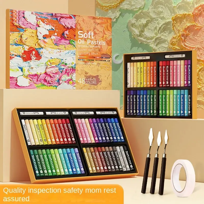 A Set Non-toxic Student Graffiti Stick Super Soft Heavy Color Oil Painting Stick Set To Draw The Perfect Easter Decorations