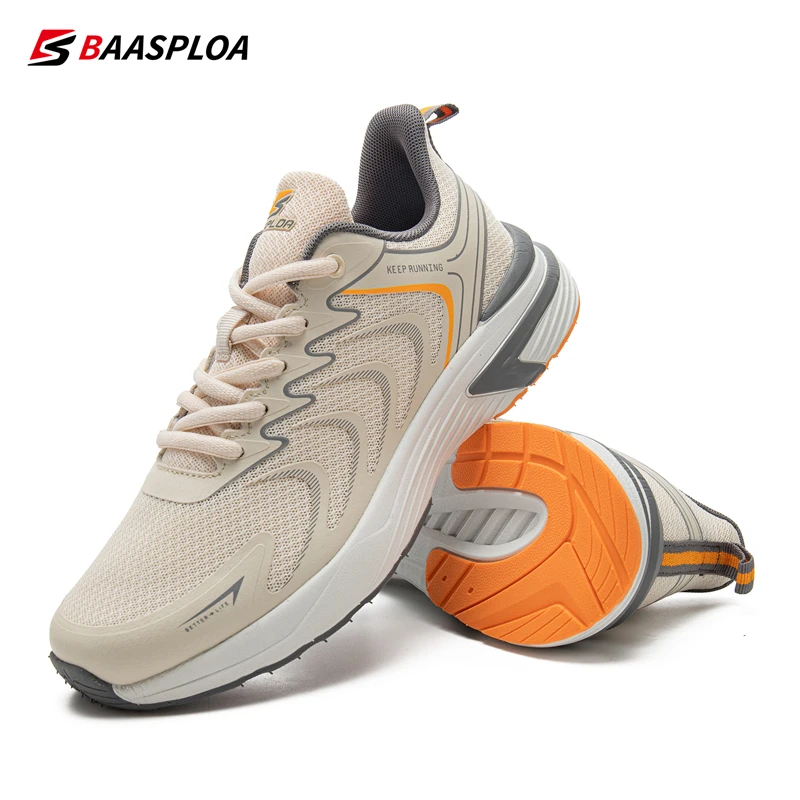 Baasploa Men's Running Shoes 2024 Casual Lightweight Mesh Breathable Sneakers Male Outdoor Non-Slip Wear-Resistant Sports Shoes