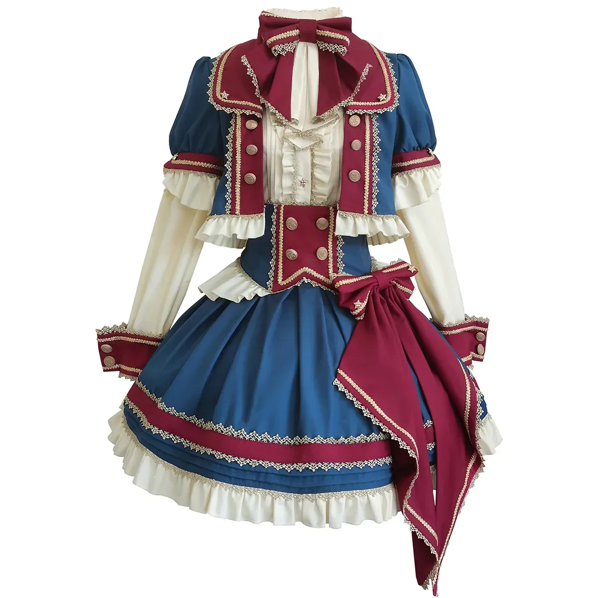 

2026 Autumn New Fashion Cute Girl Doll Coat Long-sleeve Shirts High Waist Slim-fit Skirt SK Lolita Skirt Sets Women's 3Piece Set