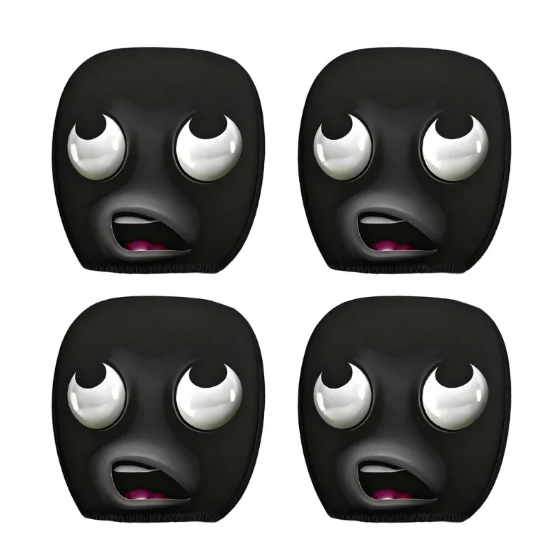 

Universal Car Headrest Protectors Googly Eye Designs Humorous Automotive Interior Accessories Simple Installation
