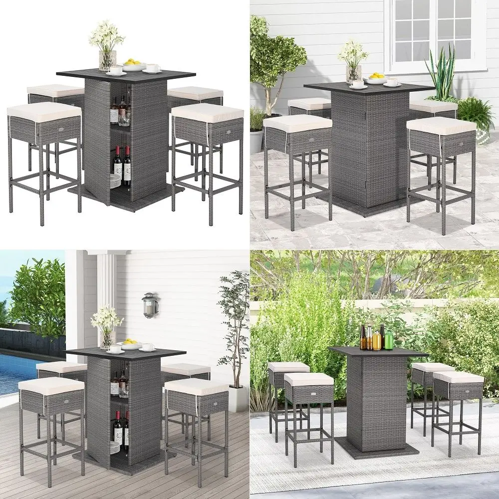 

3 Piece Bar Table Set of 2,39.3 Pub Bar Table and Chairs Set,Faux Marble Bar Height Table with 2 Backrest Stools,Small Dining T