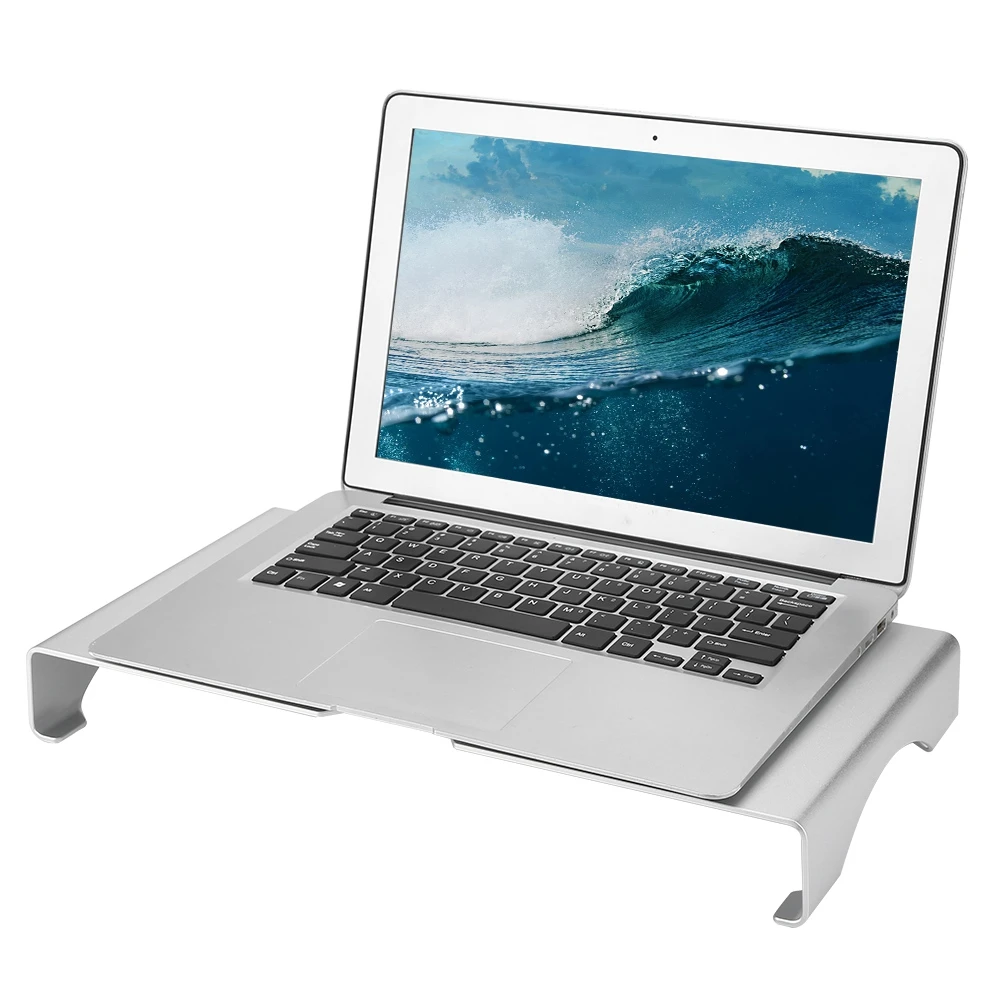 Monitor Riser Stand Monitor Shelf Aluminum Alloy Monitor Riser Notebook Laptop Desk Stand Organizer Shelf Silver Monitor Riser