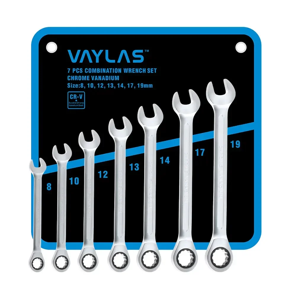 Matte Fixed Head Ratchet Wrench Set Dull Polished 72T and Open End High Torque Spanner Set Combination Repair Hand Tools