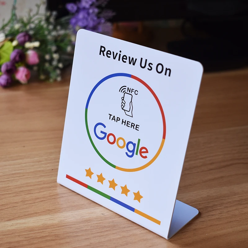 Imagem -02 - Display Stand para o Google Review Link Pop-up Nfc Table Display Nfc Card 10 Pcs