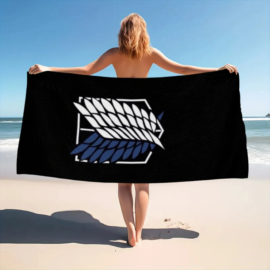 Wings of Liberty Attack on Titan Retro Beach Towel  Poncho Bathing Towels Cover-ups Quick Dry Sand Free Yoga Spa Gym Pool