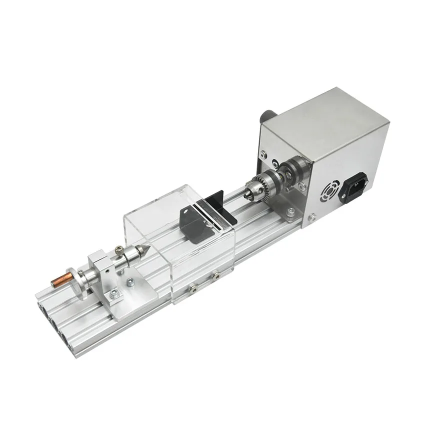 Micro torno multifuncional para carpintería, máquina pulidora de Cuentas pequeñas, torno de madera para el hogar, 220v/110V, 50/60HZ, 300W