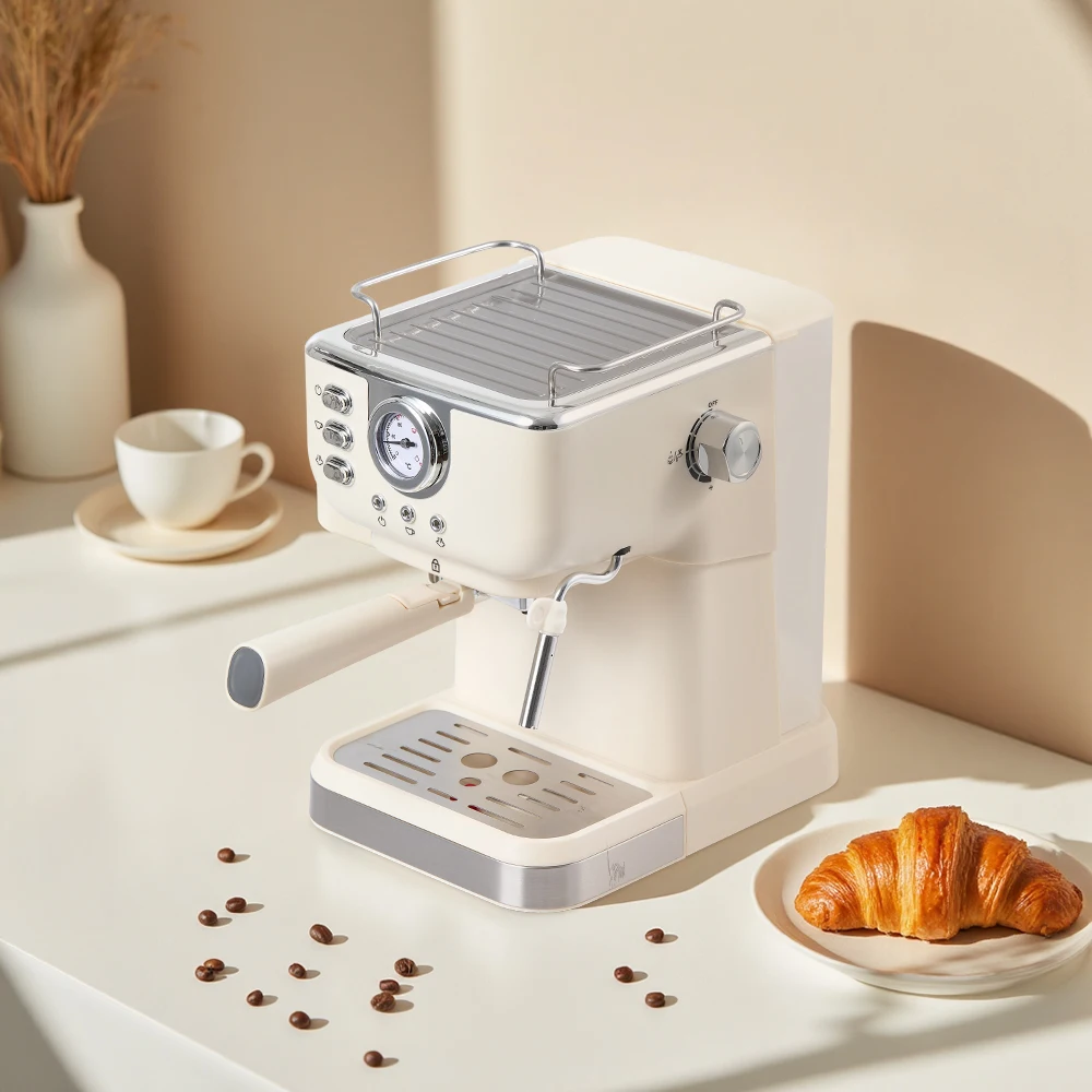 KOMORE 20-Bar Retro-Kaffee-Espressomaschine mit Dampfstab