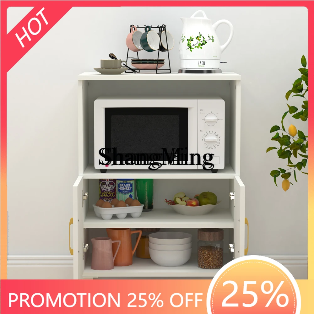 

FG wood small apartment dining side cabinet simple household microwave cabinet tea living room storage storage storage
