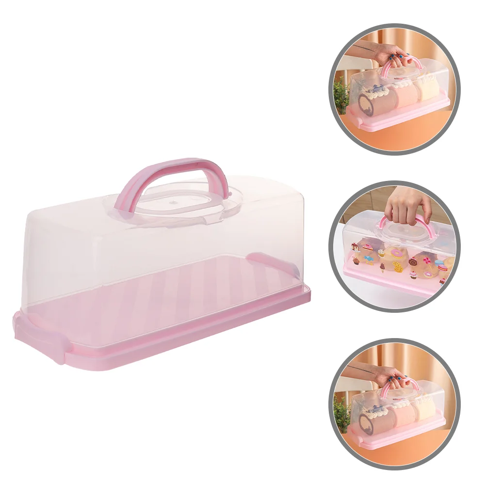 

Bread Containers with Lids Cake Keeper Plastic Loaf Cakes Storage Rectangle Airtight Pp Carrier and Handle Rectangular