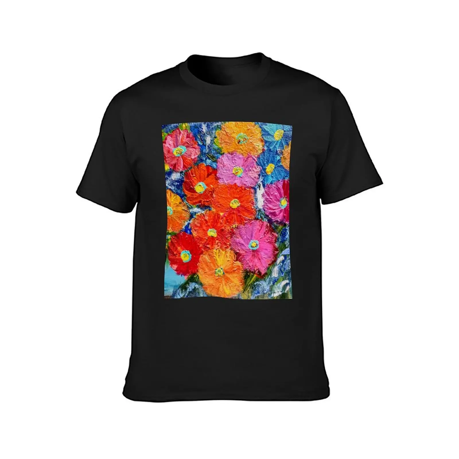 Mulyi colored flowers in a vintage gold vase T-Shirt quick drying cute clothes vintage korean fashion men clothings