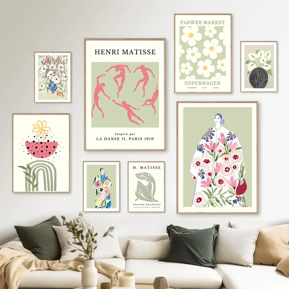 Matisse Flower Market Abstract Woman Modern Gallery Canvas PaintingWall Art Prints  Nordic Poster Pictures For Living Room Decor