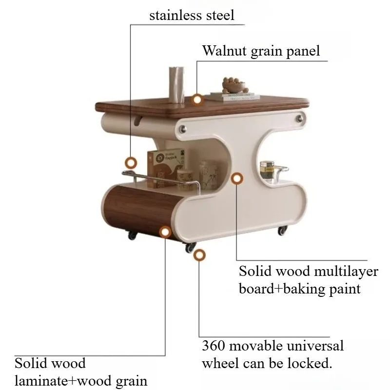 Storage Modern Side Table Salons Mesa Lateral Floor Adjustable End Table Double-layer Coffee Tavolo Da Soggiorno Home Furniture