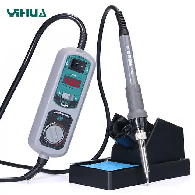 

YIHUA 908 908D Mini Electric Soldering Irons Portable Adjustable Soldering Tool and Soldering Iron and Suction Cup