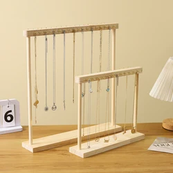 DIY Assembly Jewelry Rack Solid Wood Necklace Display Rack Large Capacity Collection Pendant Rack Ornaments Rack Props