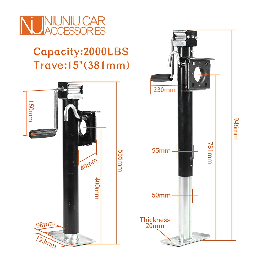 2000 Lbs 15 Inch Side Wind Bracket Mount Swivel Trailer Jack Stands Support Legs Corner Steady Camper Parts Caravan Accessories