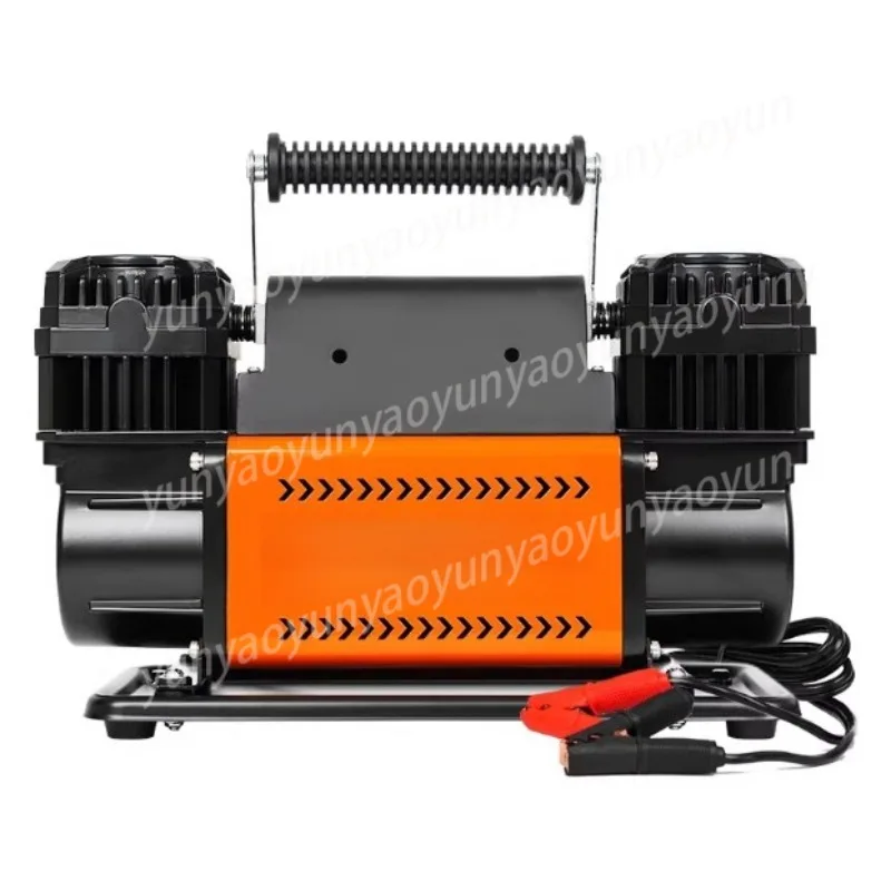 High Power Double Cylinder Car Tire Inflator Portable Air Compressor Emergency Accessory