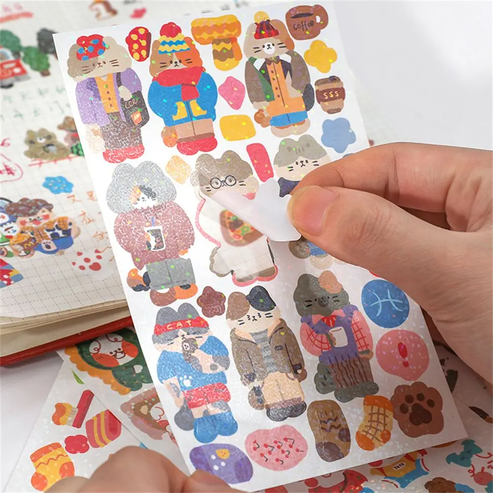 Journaling Stationery Kawaii Stationery Sticker Hand Account Decoration Laser Paper Stickers Glitter Stationery Sticker