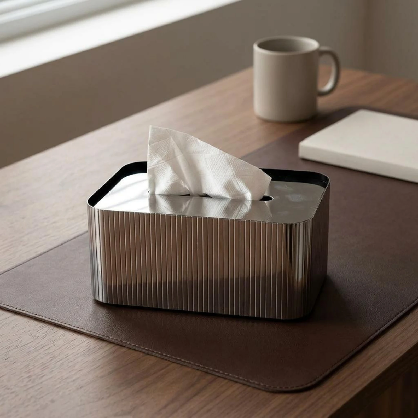 

Stainless Steel Tissue Box Luxury Rectangular Tissue Box Home Decor Easy Refills Household Item Shiny for Living Room
