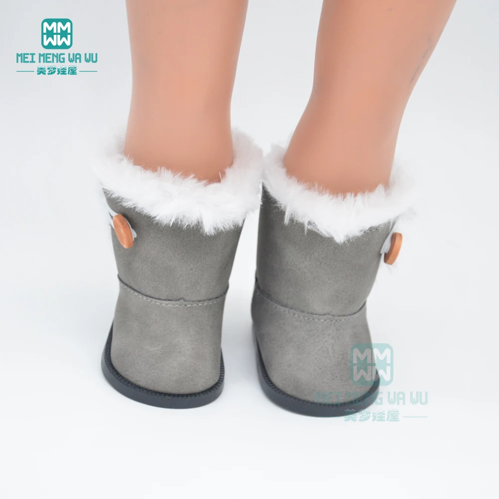 7.5cm White leather boots for 43cm new born dolls accessories and American dolls Accessories mini shoes