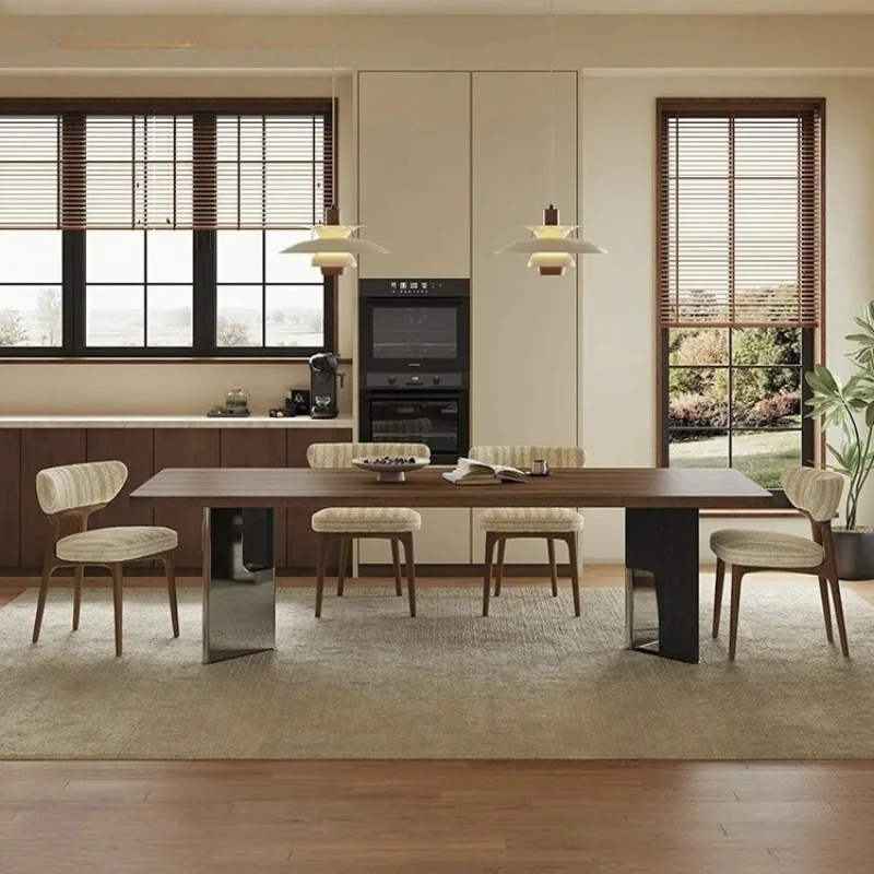

minimalist small apartment dining table household living room modern simple solid wood light luxury table
