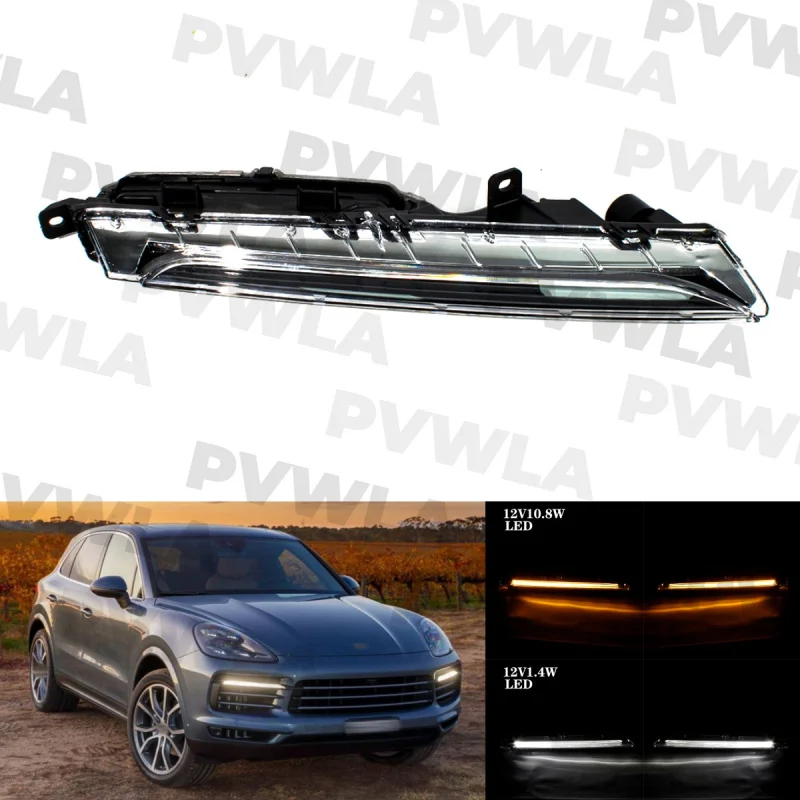 

For Porsche Cayenne 2018 2019 2020 Right Side Front LED DRL Daytime Running Light Lamp Assembly Low configuration 9Y0941182