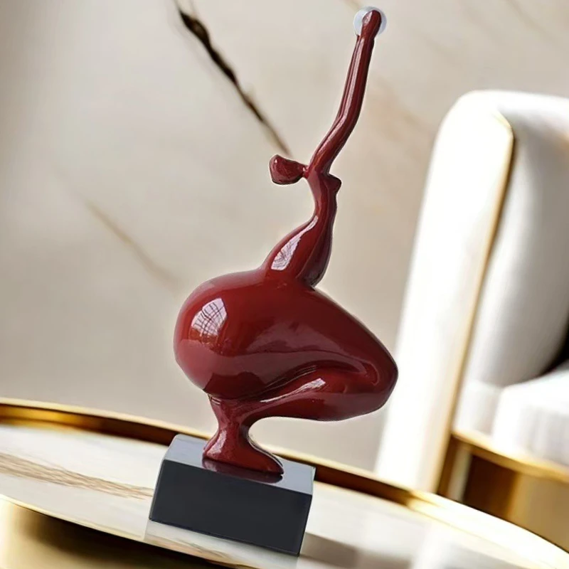 Miniature Resin Sculptures Yoga Girl Statue Figurines Modern Abstract Art Sculpture for Room Bedroom Decoration Accessories