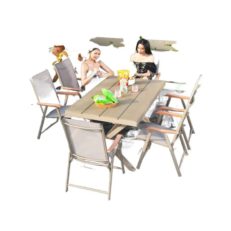 

Outdoor folding table and chairs courtyard home balcony back chair outdoor open-air Nordic folding table