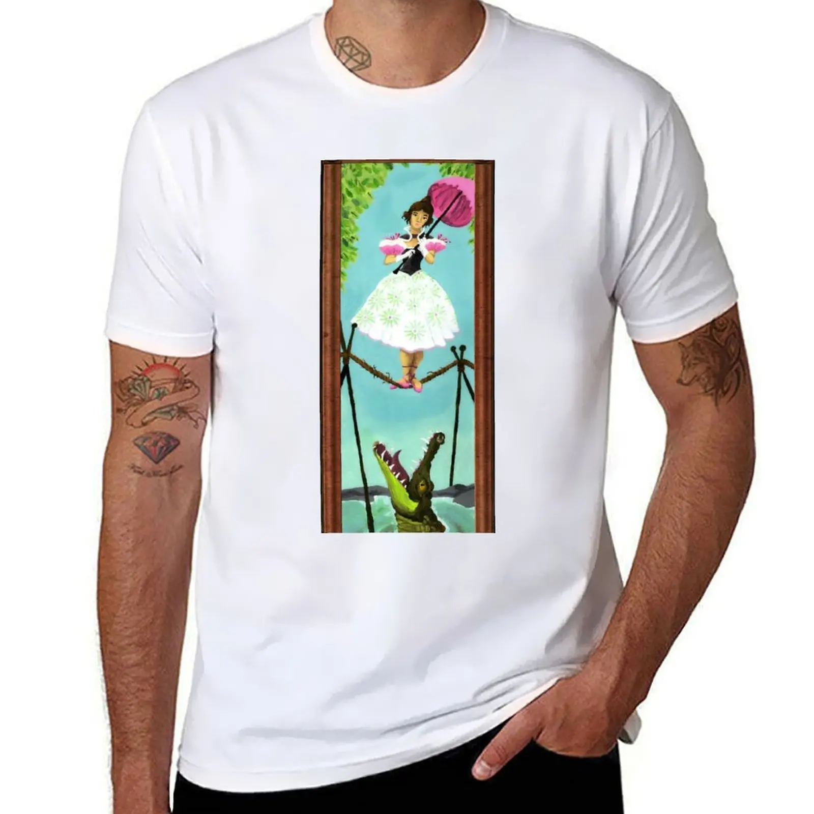 

Tightrope Girl T-Shirt man t shirts cotton anime t shirts for man T-Shirt